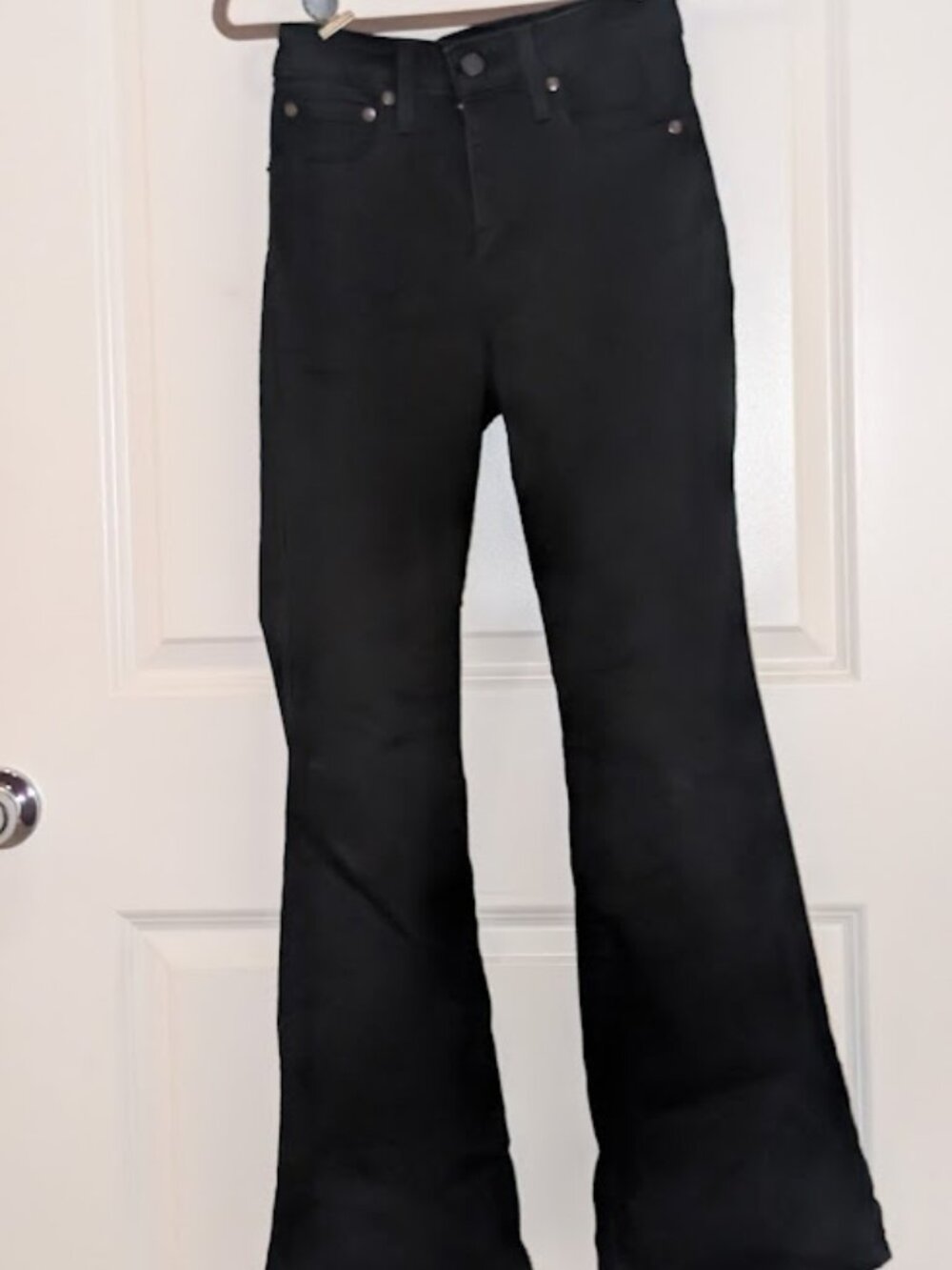 Levi's 726 High Rise Flare Black Denim Jeans Women's 27
